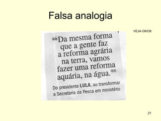 Falsa analogia
VEJA O8/O8

21

 