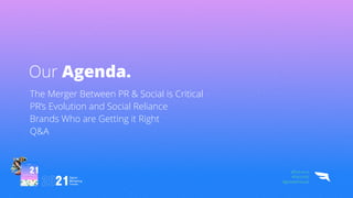 Table of Contents.
1. The Merger Between PR & Social is Critical
2. PR’s Evolution and Social Reliance
3. Brands Who are Getting it Right
4. Audience Q&A
Our Agenda.
The Merger Between PR & Social is Critical
PR’s Evolution and Social Reliance
Brands Who are Getting it Right
Q&A
@Falcon.io
#FalconEd
#growwithsocial
 