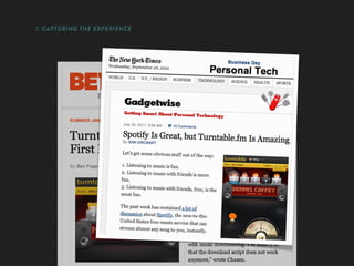 1. CAPTURING THE EXPERIENCE
 