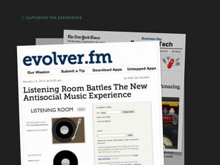 1. CAPTURING THE EXPERIENCE
 