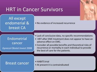 HRT in Cancer Survivors
 