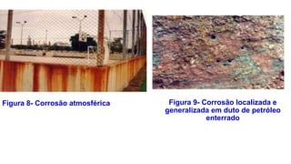 Figura 8- Corrosão atmosférica Figura 9- Corrosão localizada e
generalizada em duto de petróleo
enterrado
 