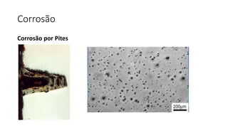 Corrosão
Corrosão por Pites
 