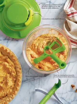 FR 4-5 2013-221-116_Layout 1 7/15/13 2:46 PM Page 1

L'adaptateur permet d'utiliser
le même couvercle sur des
bases de taille différente

Couvercle à corde super efficace

Notre plus grande base à date

4

Fouet de conception nouvelle
et couteaux à lames incurvées

 