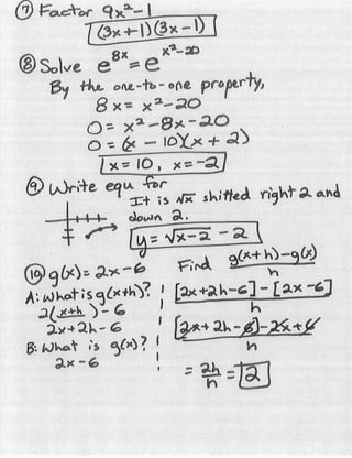 Fall 2009 Final Answer Key
