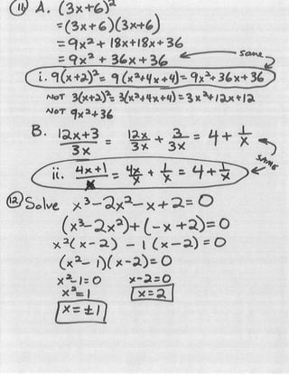 Fall 2009 Final Answer Key