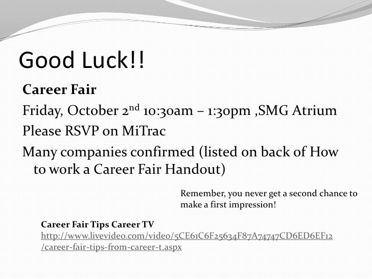 how to work a career fair