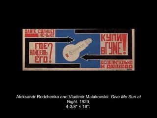 Aleksandr Rodchenko and Vladimir Maiakovskii.  Give Me Sun at Night . 1923. 4-3/8" × 18".  