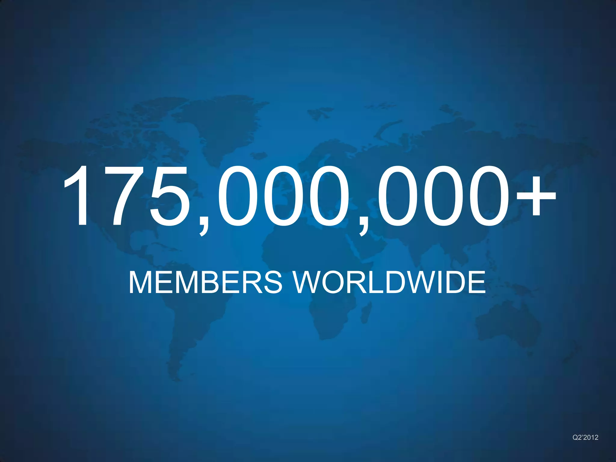 175,000,000+
 MEMBERS WORLDWIDE



                     Q2’2012
 