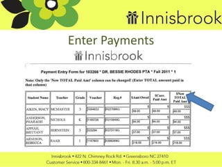 Enter Payments
 