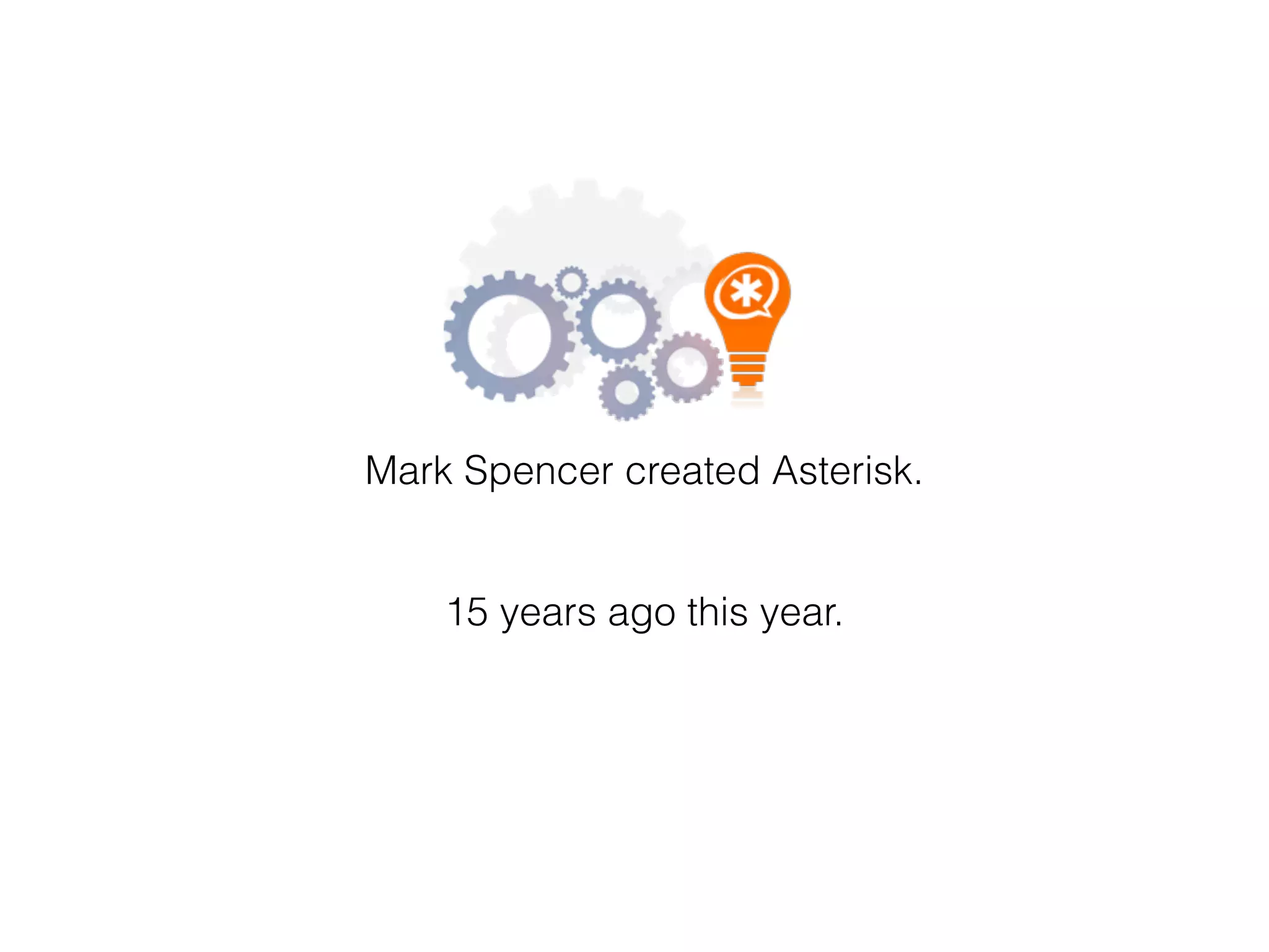 Mark Spencer created Asterisk. 
15 years ago this year. 
 