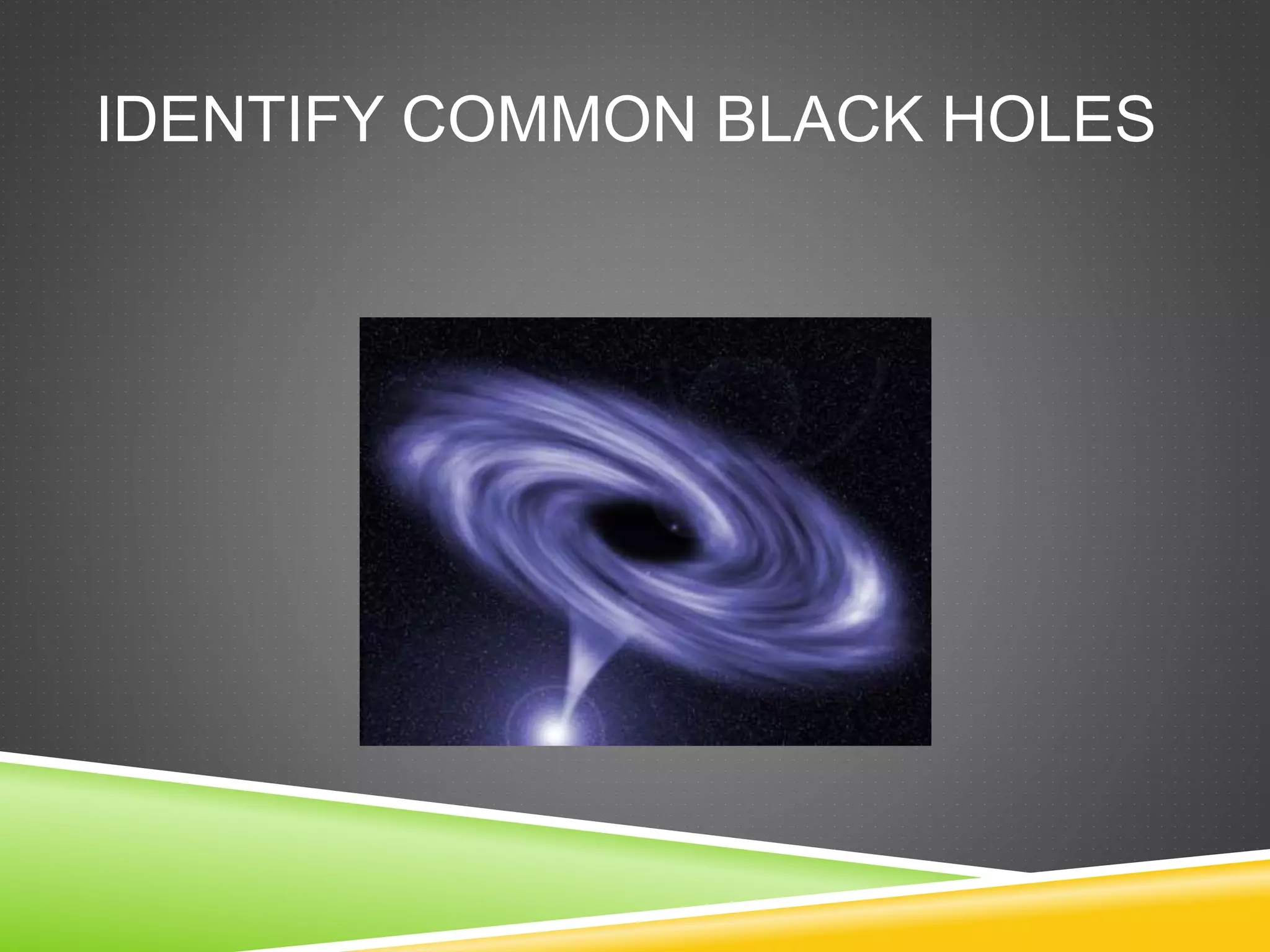IDENTIFY COMMON BLACK HOLES 
 