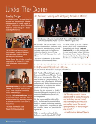 Fall 2015 I-House Times Newsletter