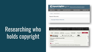 Researching who
holds copyright
 