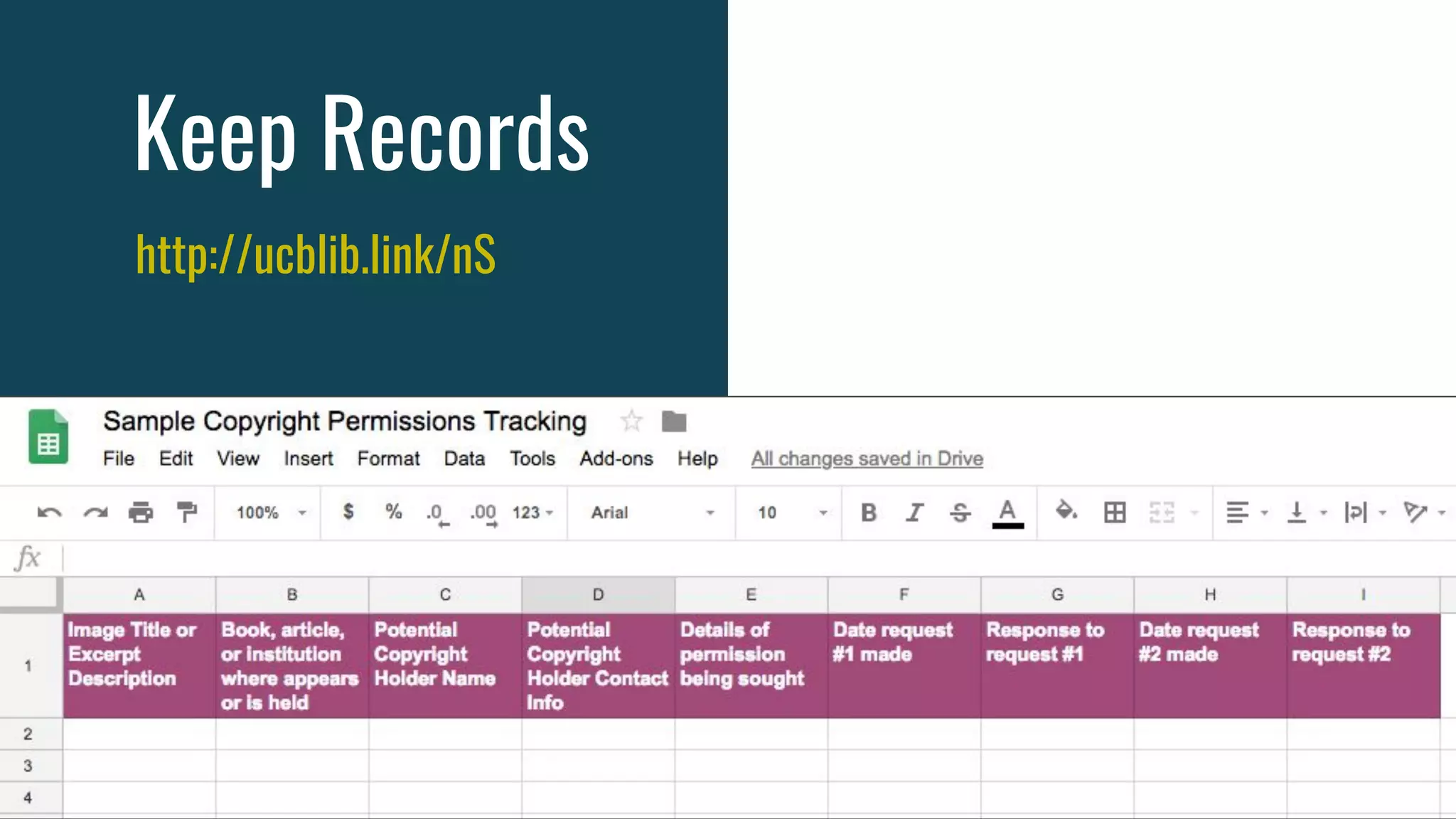 Keep Records
http://ucblib.link/nS
 