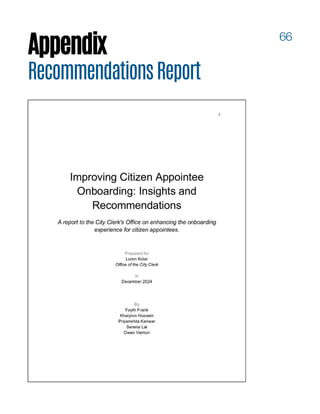 66
Appendix
RecommendationsReport
 