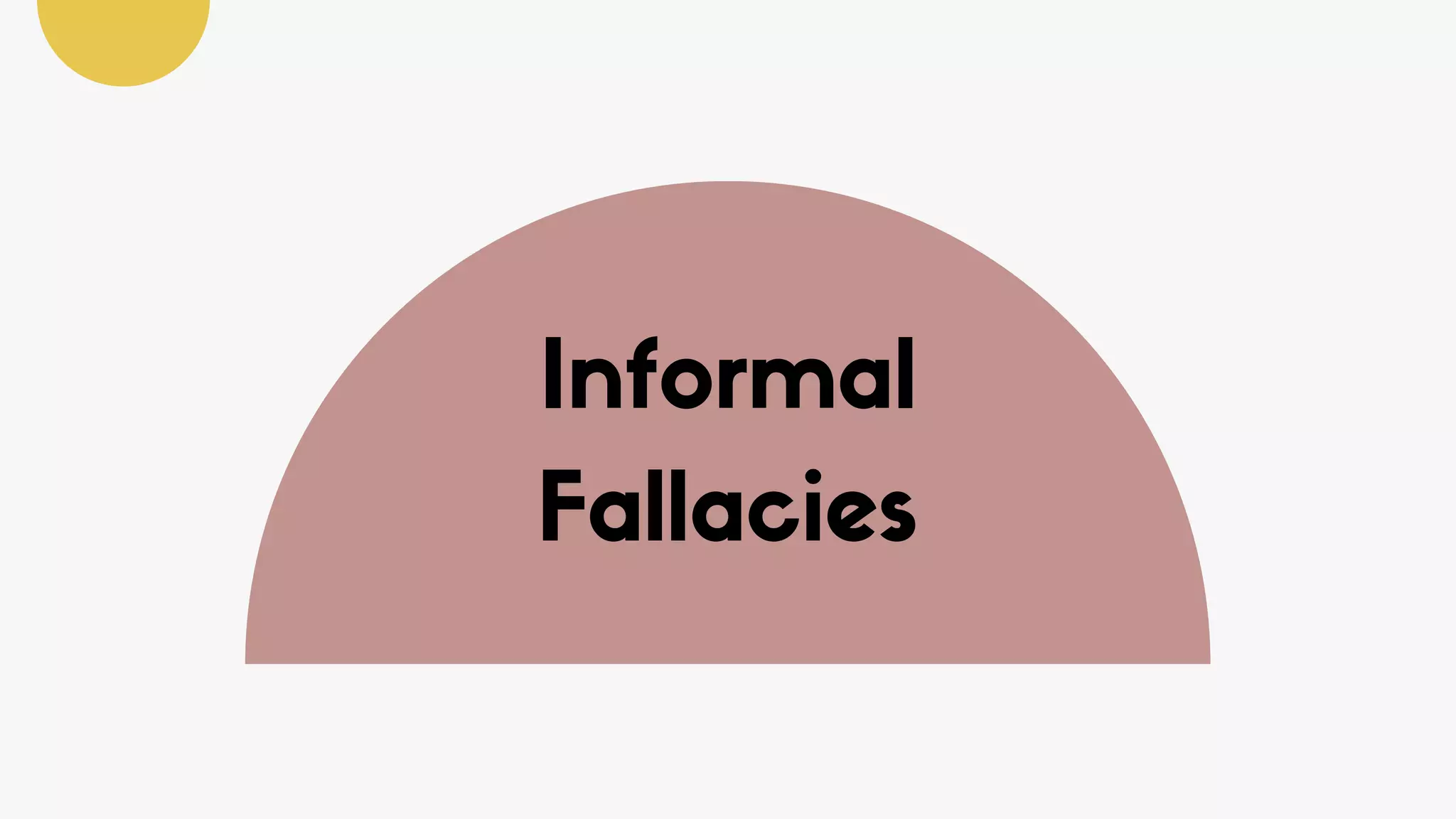 Informal
Fallacies
 