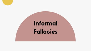 Informal
Fallacies
 
