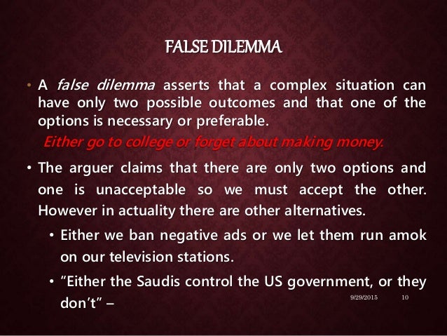 false dilemma real life examples