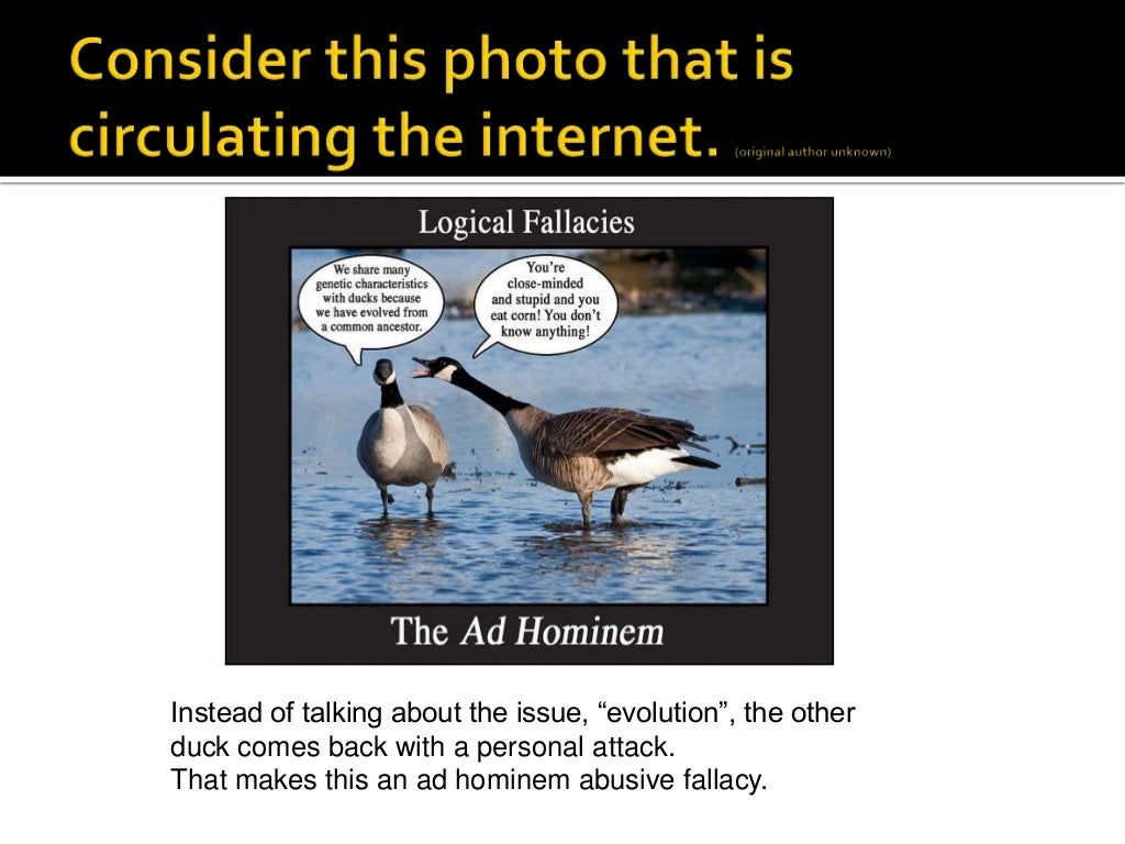 Fallacy lecture slippery slope, ad hominem, hasty generalization