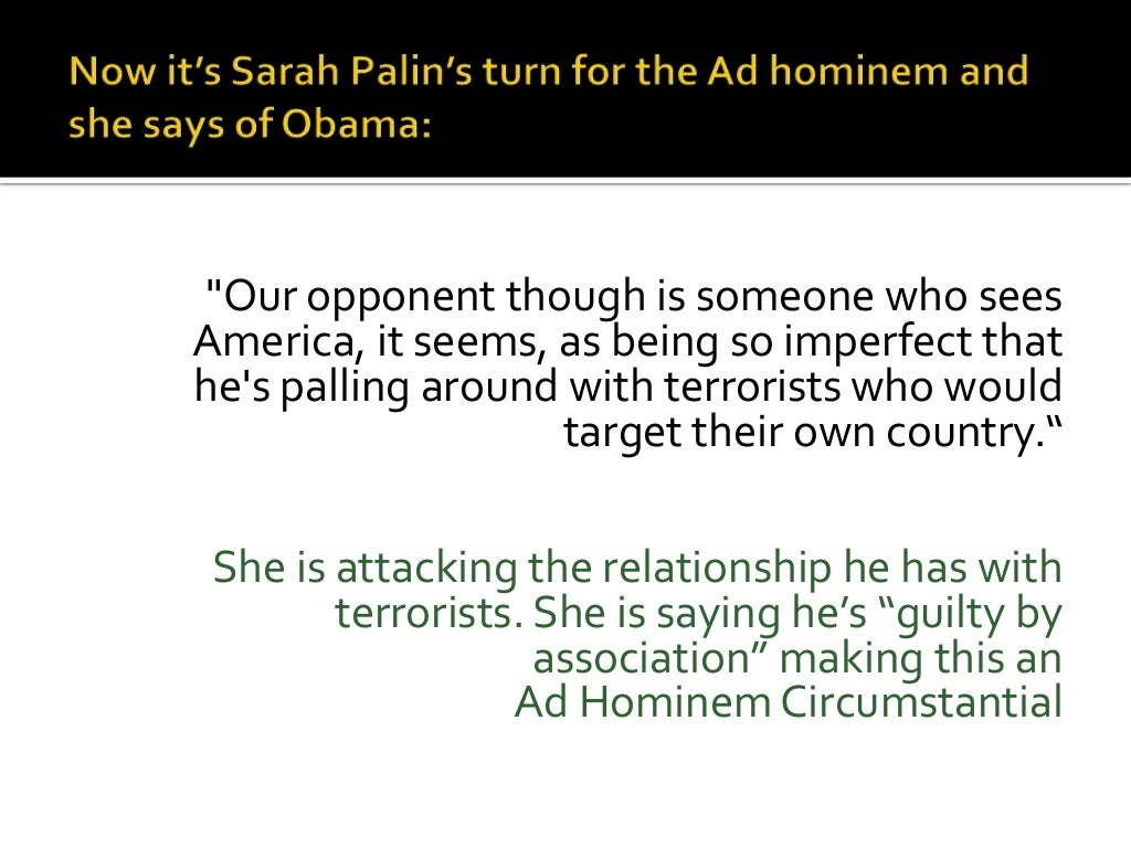 Fallacy lecture slippery slope, ad hominem, hasty generalization