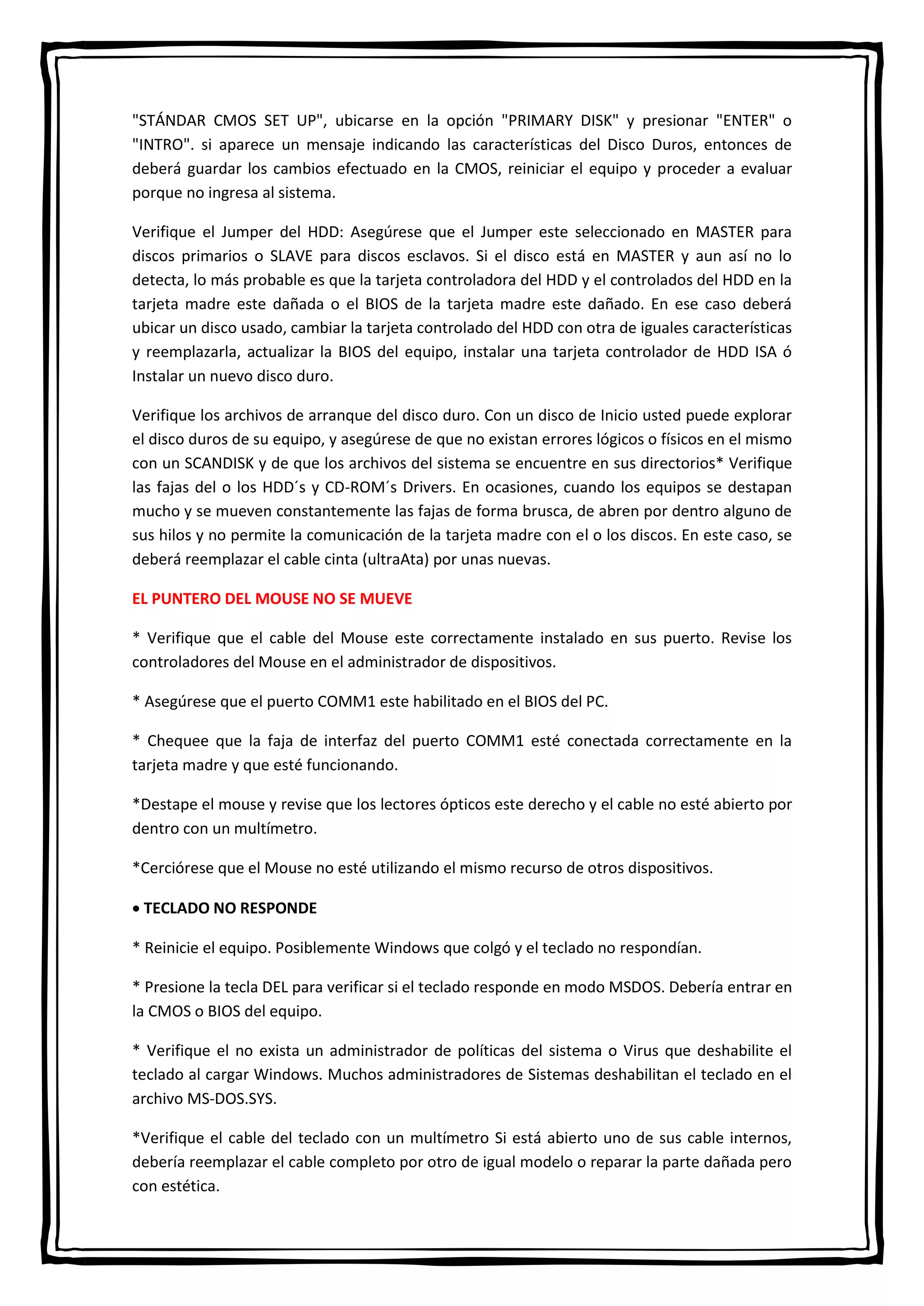 Fallas Comunes Y Soluciones Pdf