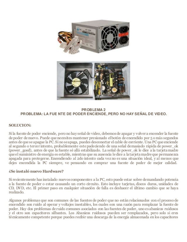 Fallas en la fuente de poder