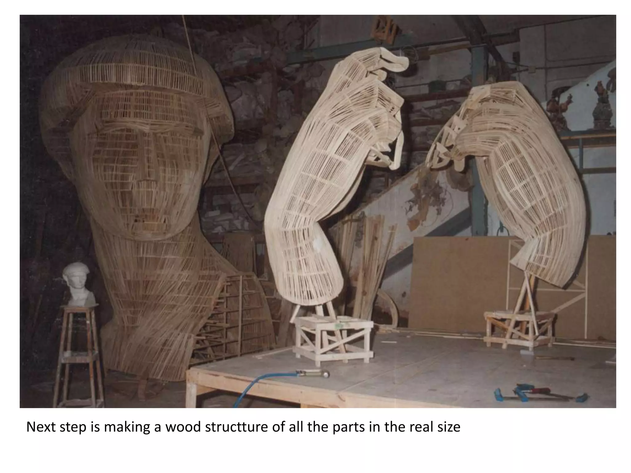 Nextstepismaking a woodstructture of alltheparts in the real size