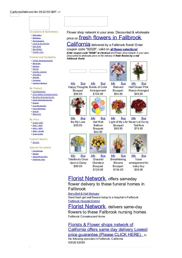 Fallbrook flower shops and florists