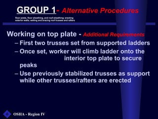 GROUP 1 -  Alternative Procedures <ul><li>Working on top plate -  Additional Requirements   </li></ul><ul><ul><li>First tw...