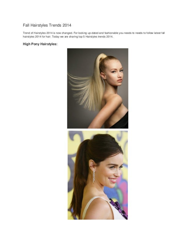 Fall Hairstyles Trends 2014