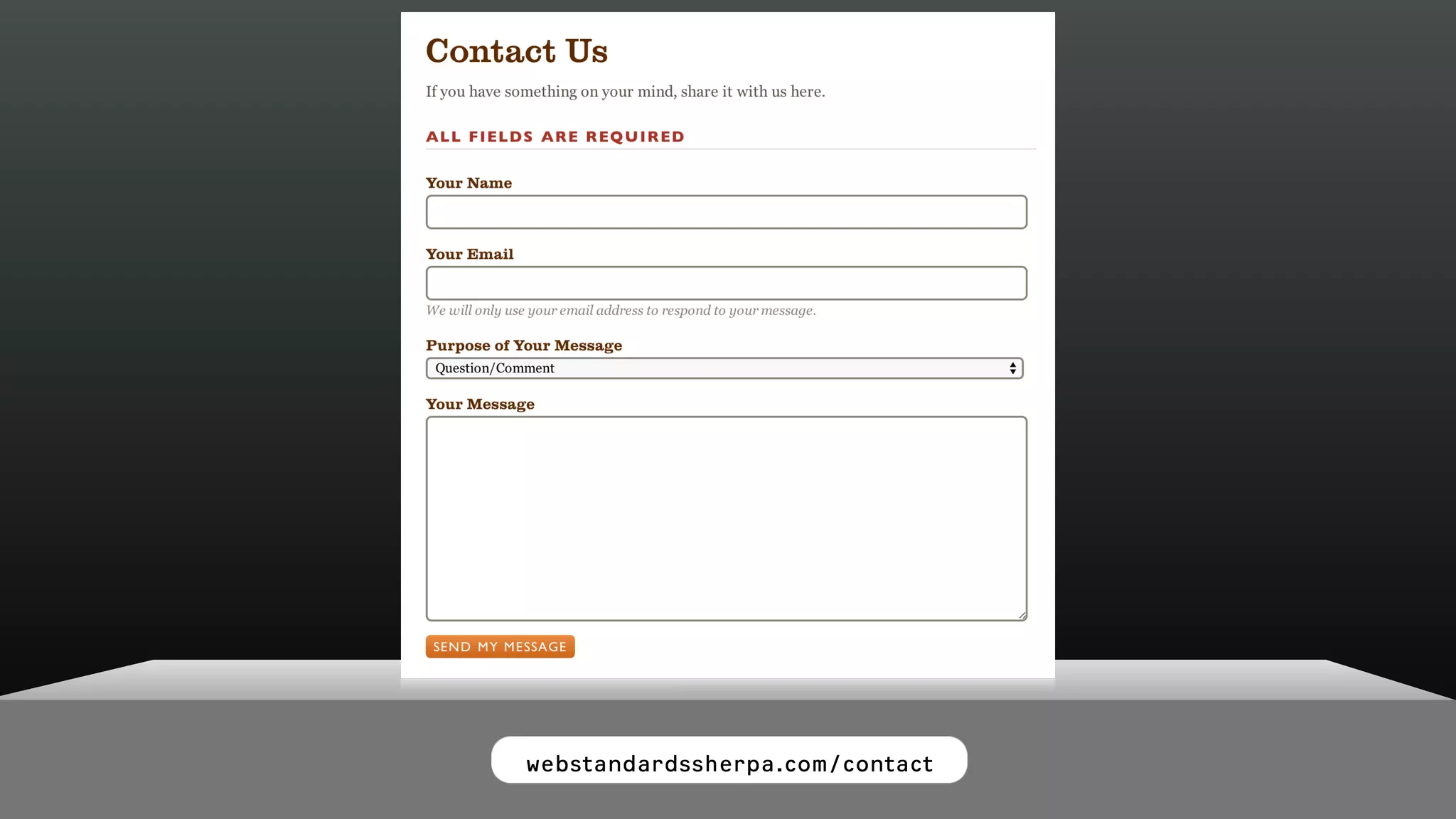 webstandardssherpa.com/contact
 