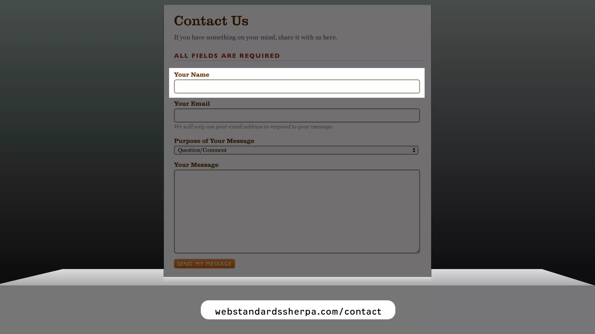 webstandardssherpa.com/contact
 