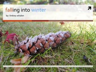 fall ing into  winter by: lindsey whalen 