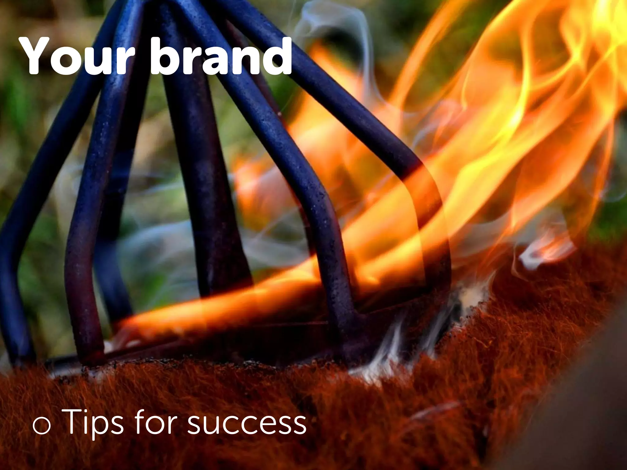 Your brand
o Tips for success
 