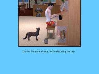 Charlie! Go home already. You’re disturbing the cats. 
 