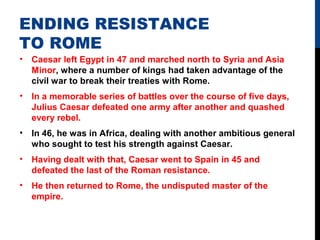 Fall of the Roman Republic and Julius Caesar | PPT