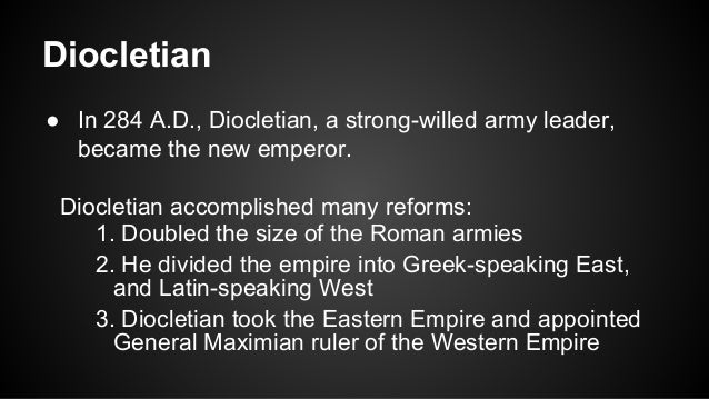 an analysis of the roman empire and the reforms of diocletian In the first part of the century, the roman empire doesn't have a bond market it can raise funds on so instead it finances budget deficits by coining money currency reforms of the sort diocletian undertook still happen sometimes in the modern era. an analysis of the roman empire and the reforms of diocletian In the first part of the century, the roman empire doesn't have a bond market it can raise funds on so instead it finances budget deficits by coining money currency reforms of the sort diocletian undertook still happen sometimes in the modern era.