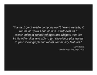 The implications Hub and Spokes have on planning


•    Microsites and websites are not the center of your
     users' wor...