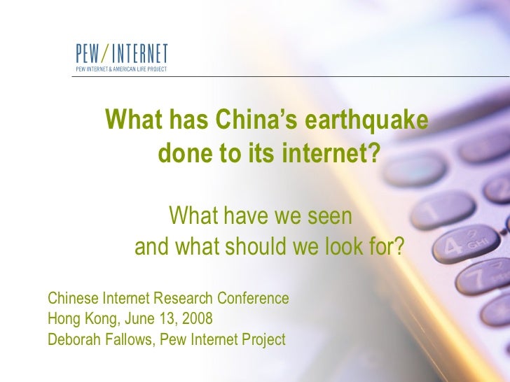 What has China’s earthquake    done to its internet?    What have we seen   and what should we look for?   Chinese Interne...