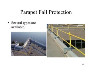 Parapet Fall Protection
• Several types are
available.
249
 