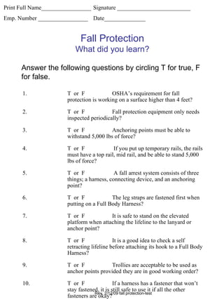 Fall Protection Test | PDF