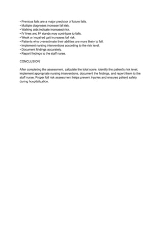 Fall Risk Assessment - Morse Fall Scale | PDF