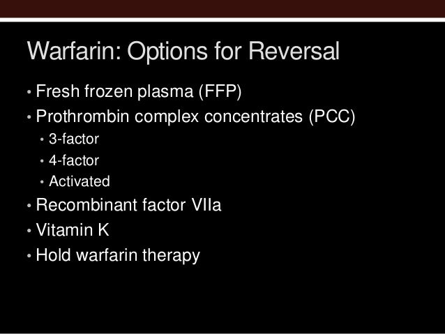 coumadin reversal with pcc