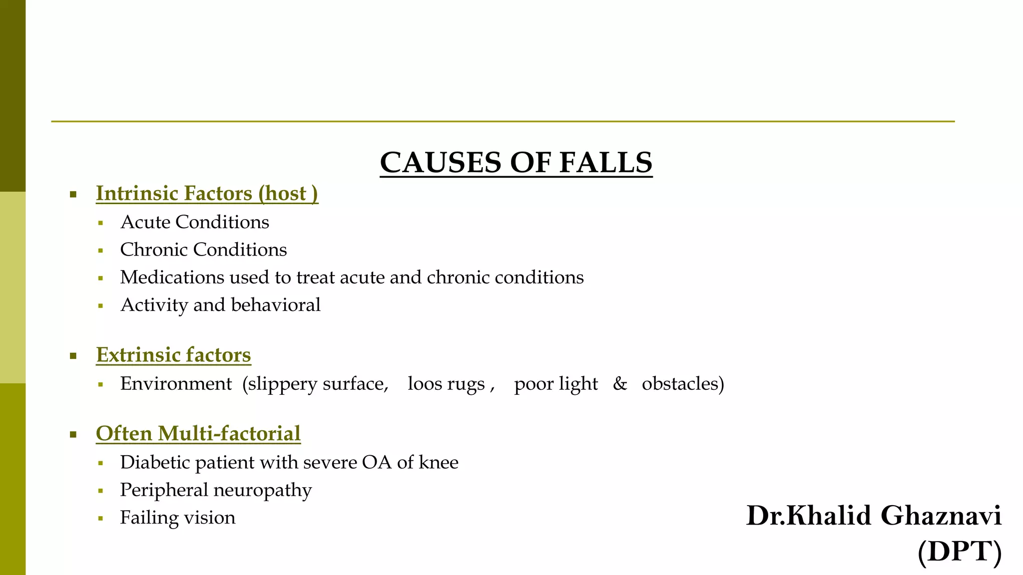 Falls and Preventive Measure of Fall in Elderly | PDF