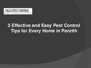 3 Effective and Easy Pest Control
Tips for Every Home in Penrith
 