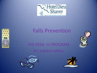 Falls Prevention

THE PEEK- in PROGRAM
   for patient safety
 