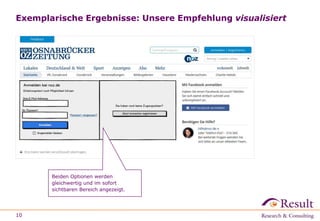 Exemplarische Ergebnisse: Unsere Empfehlung visualisiert
10
Beiden Optionen werden
gleichwertig und im sofort
sichtbaren Bereich angezeigt.
 