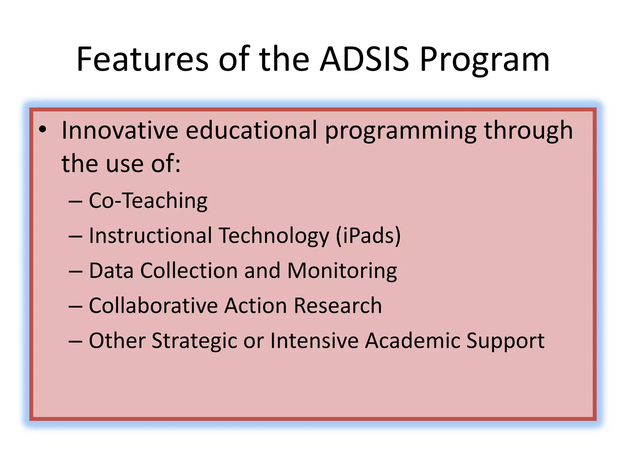 What Happens When Students Don't Learn?
  Providing Additional Academic Support

• When students don’t
  learn, students will
  receive tiered level
  of intervention to
  meet their academic
  needs.



                                           11
 