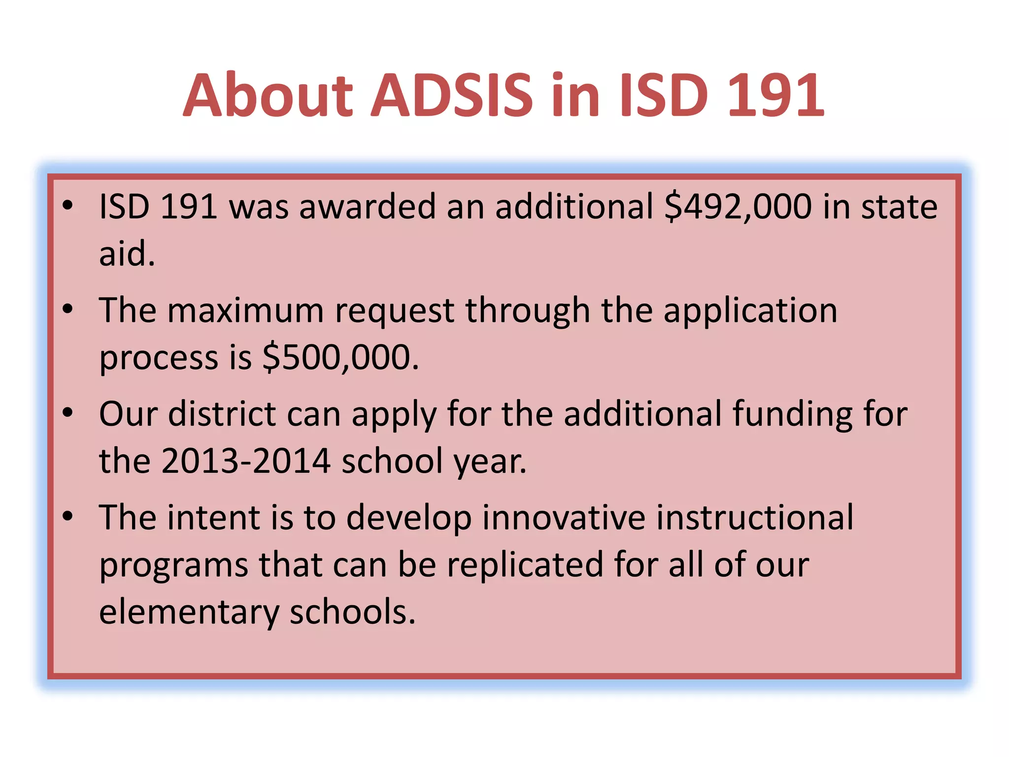 At the Classroom Level:
        Instructional Intervention
• Support at the classroom level is addressed
  through instructional interventions either
  proactively or in response to instruction.
• Instructional intervention occurs through:
  –Pre-teaching
  –Re-teaching (remediation)
  –Differentiation

                                                13
 